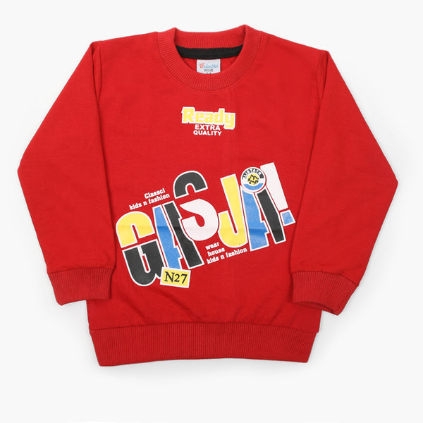 Boys Full Sleeves Sweat Shirt - Red