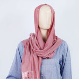 Women's Turkish Jacquard Border - Tea Pink, Women Shawls & Scarves, Chase Value, Chase Value