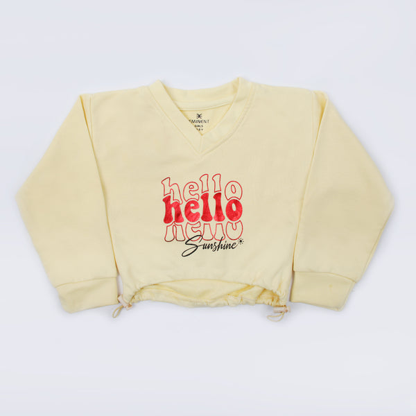 Eminent Girls Full Sleeves Sweat Shirt - Lemon