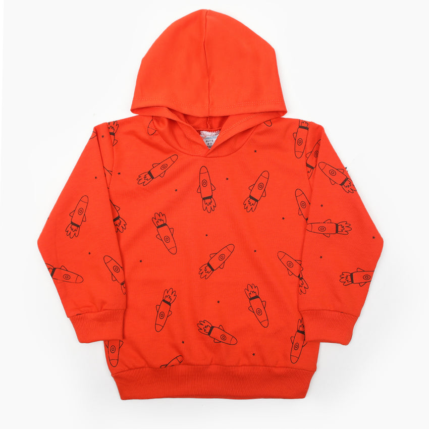 Boys Full Sleeves Hoodie T-Shirt - Orange