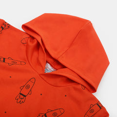 Boys Full Sleeves Hoodie T-Shirt - Orange