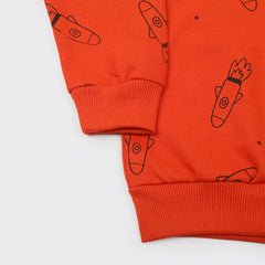 Boys Full Sleeves Hoodie T-Shirt - Orange