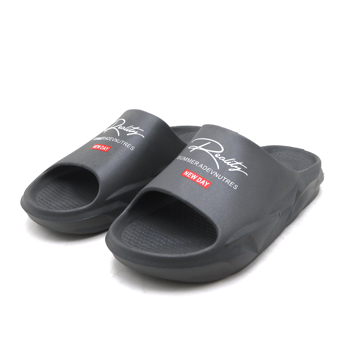 Slip-on open toe Slider - Dark Grey, Men's Slippers, Chase Value, Chase Value