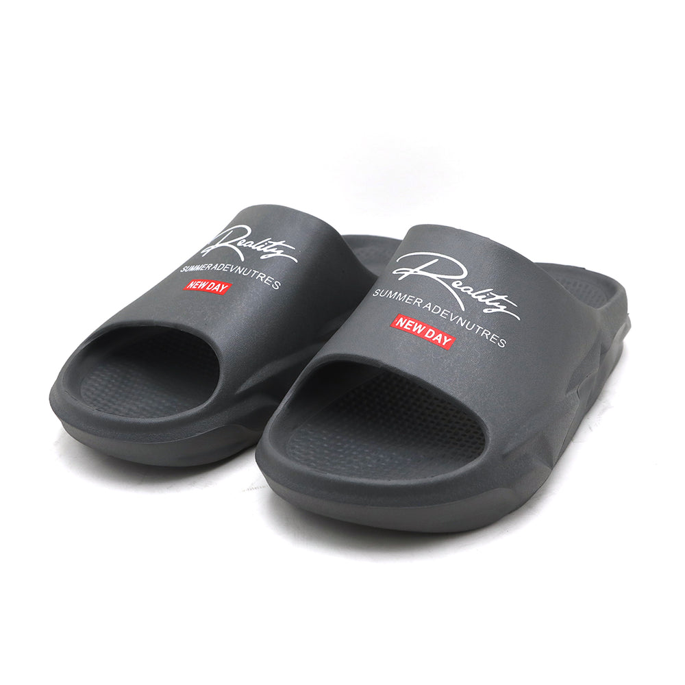 Slip-on open toe Slider - Dark Grey, Men's Slippers, Chase Value, Chase Value