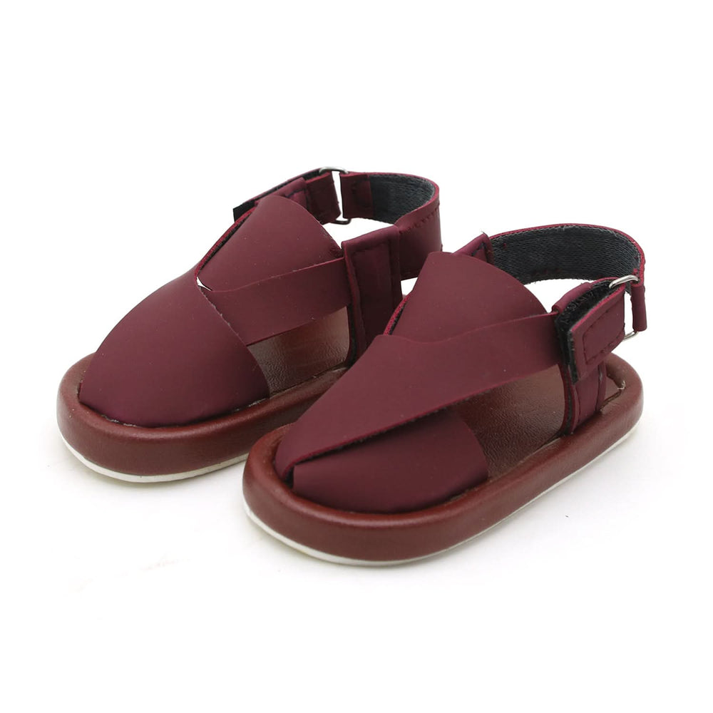 Newborn Fancy  Peshawari Sandal - Maroon, Newborn Caps, Shoes & Socks, Chase Value, Chase Value