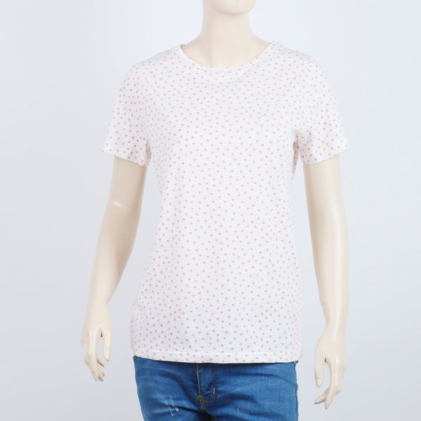 Women's Half Sleeves Printed T-Shirt - Pink
