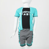 Boys Half Sleeves 3Pcs Suit - Blue, Boys Sets & Suits, Chase Value, Chase Value