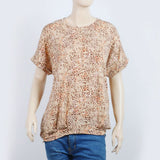 Women's Printed Half Sleeves Top - Light Brown, Women T-Shirts & Tops, Chase Value, Chase Value