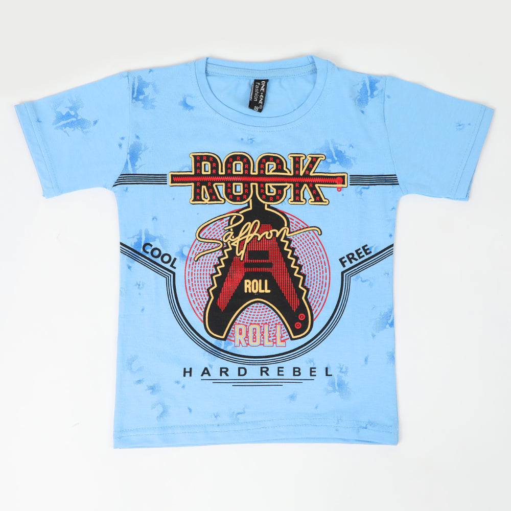 Boys Half Sleeves T-Shirt - Sky Blue, Boys T-Shirts, Chase Value, Chase Value