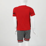 Boys Half Sleeves 3Pcs Suit - Red, Boys Sets & Suits, Chase Value, Chase Value