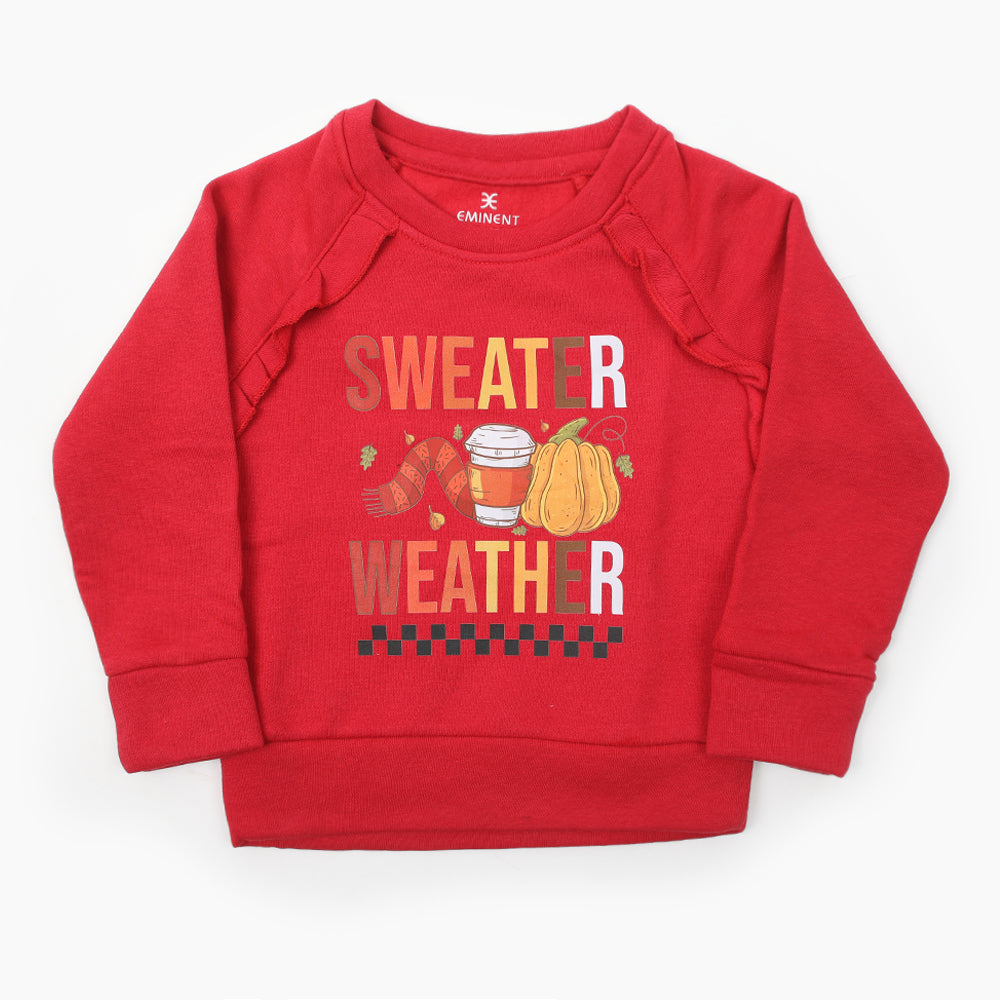 Eminent Girls Full Sleeves Sweat Shirt - Red, Girls Hoodies & Sweat Shirts, Eminent, Chase Value