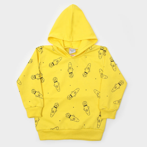 Boys Full Sleeves Hoodie T-Shirt - Yellow