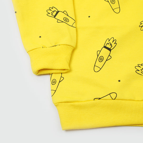 Boys Full Sleeves Hoodie T-Shirt - Yellow