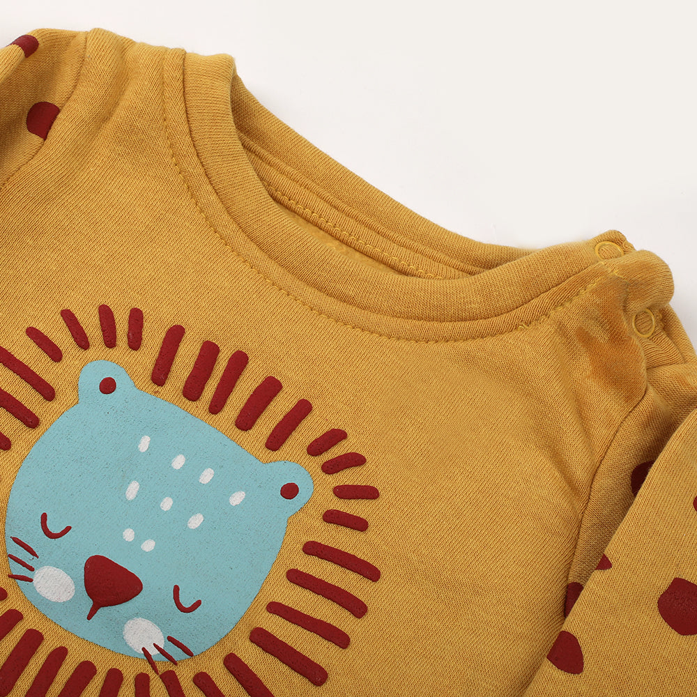 Eminent Newborn Girls Full Sleeves T-Shirt - Mustard, Newborn Girls T-Shirts, Eminent, Chase Value