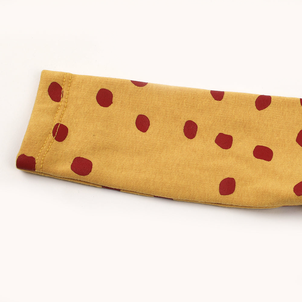 Eminent Newborn Girls Full Sleeves T-Shirt - Mustard, Newborn Girls T-Shirts, Eminent, Chase Value