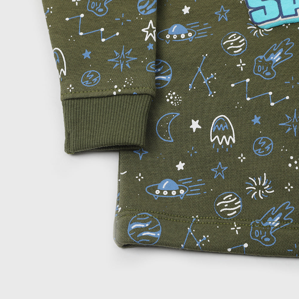 Eminent Newborn Boys Sweat Shirt - Olive Green, Newborn Boys Winterwear, Eminent, Chase Value