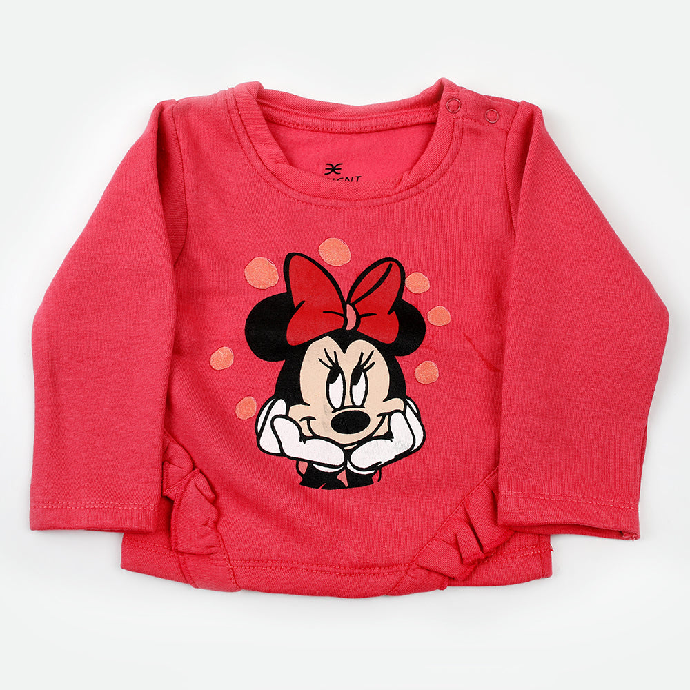 Eminent Newborn Girls Full Sleeves T-Shirt - Dark Pink, Newborn Girls T-Shirts, Eminent, Chase Value