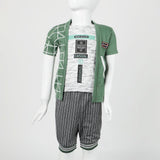 Boys Half Sleeves 3Pcs Suit - Green, Boys Sets & Suits, Chase Value, Chase Value