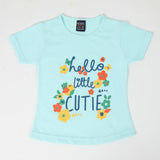 Girls Half Sleeves T-Shirt - Cyan, Girls T-Shirts, Chase Value, Chase Value