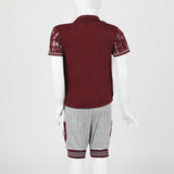 Boys Half Sleeves 3Pcs Suit - Maroon, Boys Sets & Suits, Chase Value, Chase Value