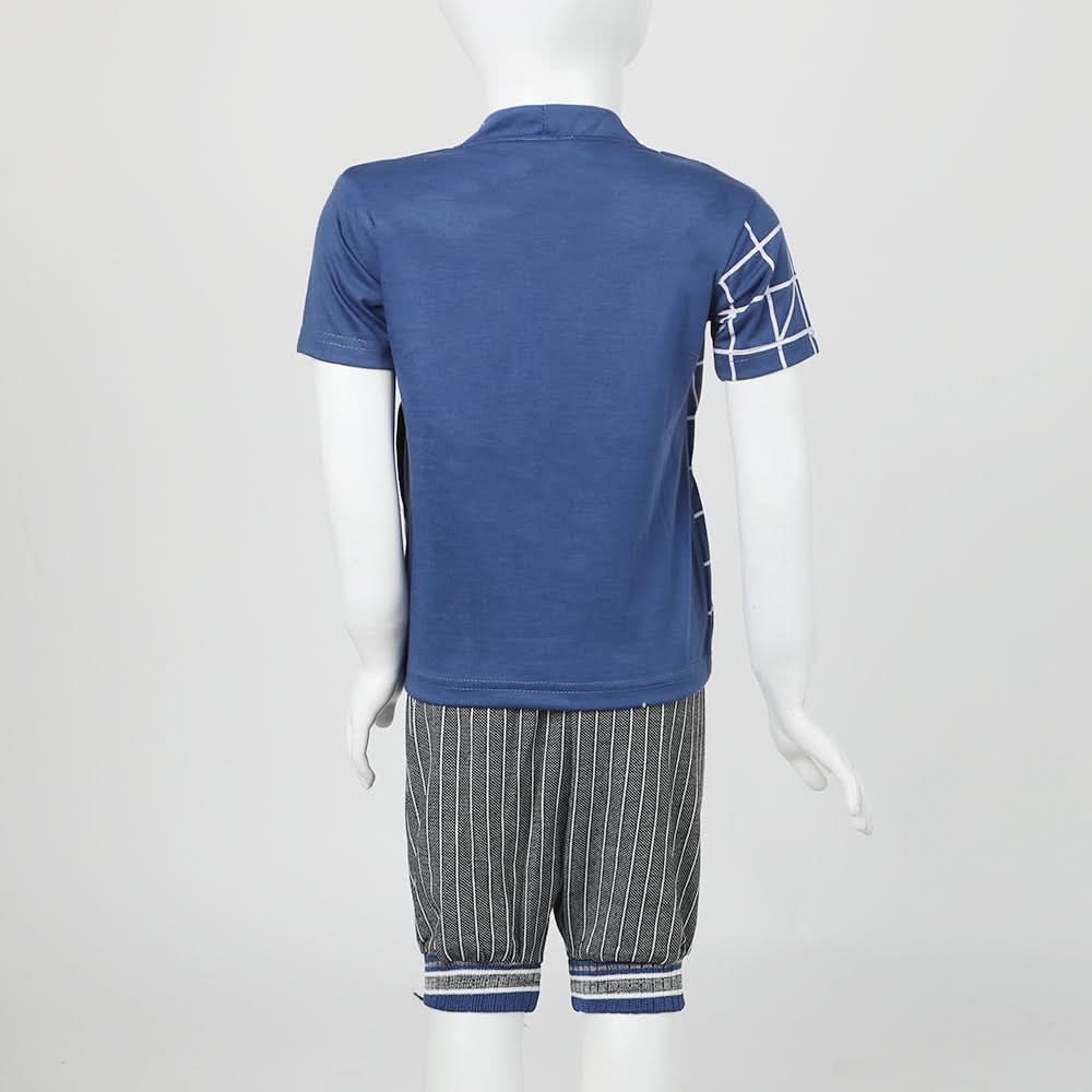 Boys Half Sleeves 3Pcs Suit - Blue, Boys Sets & Suits, Chase Value, Chase Value