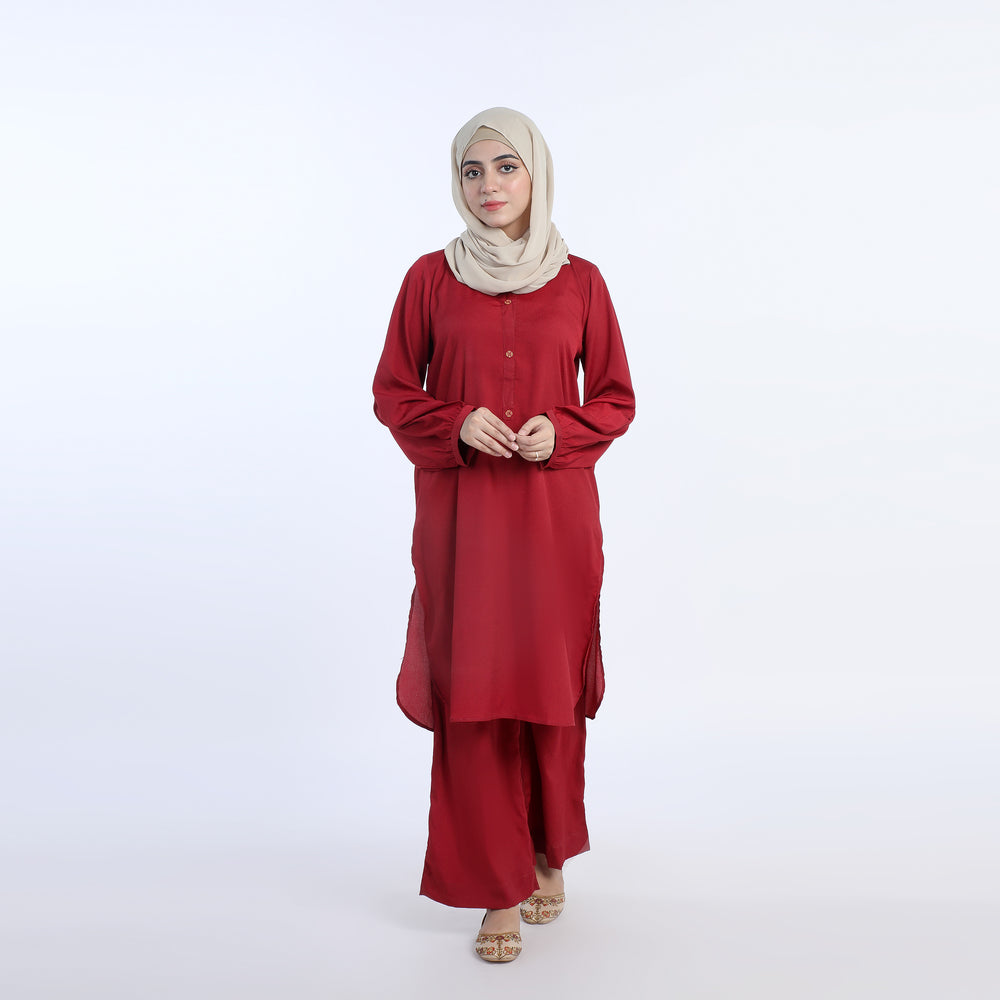 Valuable Women's 02 Pcs Suit - Red, Women Shalwar Suits, Chase Value, Chase Value