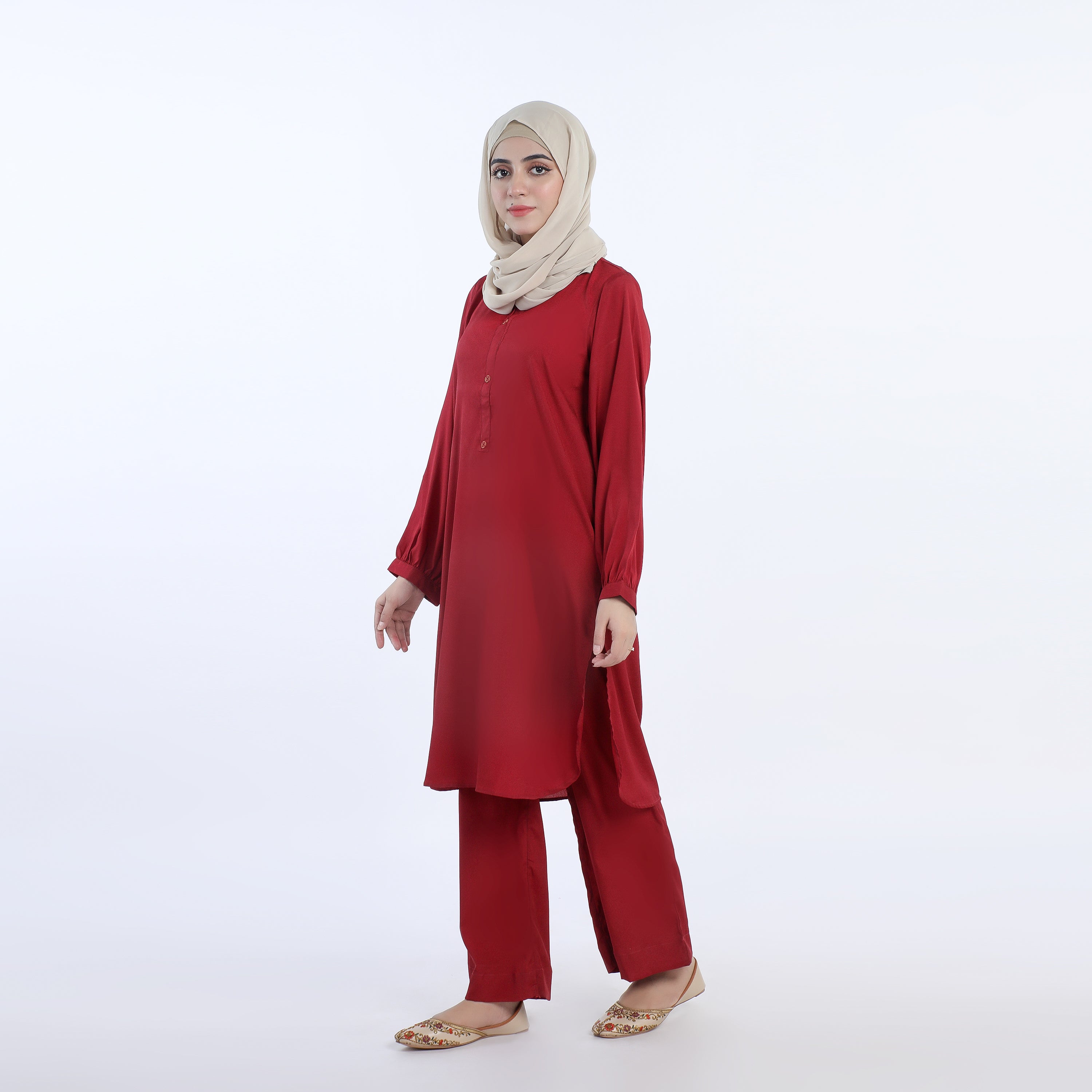 Valuable Women's 02 Pcs Suit - Red, Women Shalwar Suits, Chase Value, Chase Value