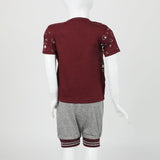 Boys Half Sleeves 3Pcs Suit - Maroon, Boys Sets & Suits, Chase Value, Chase Value