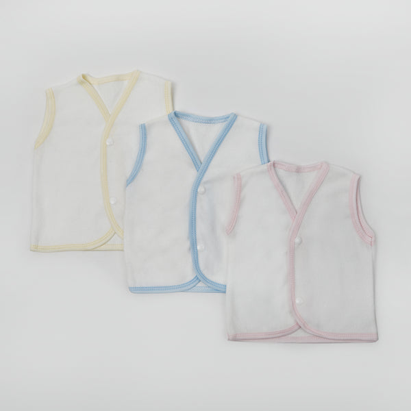 Newborn Woolen Vest 3Pcs - Multi Color