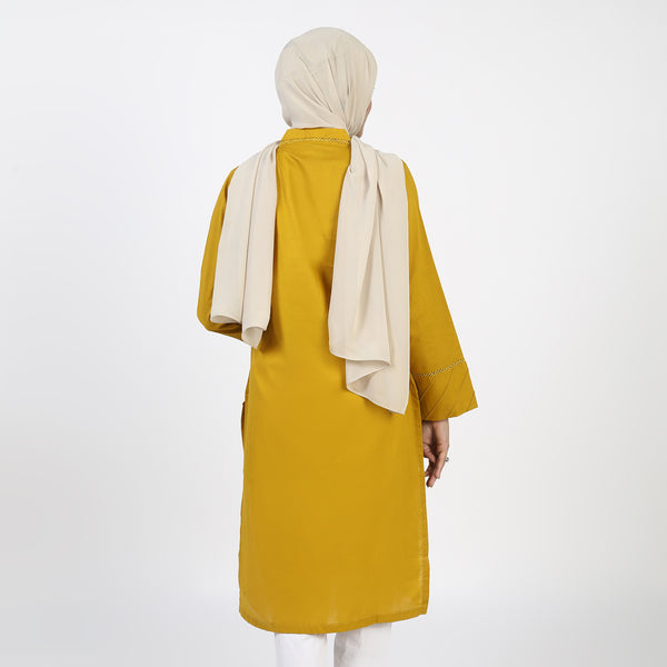Women's Dyed Kurti - Mustard