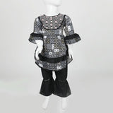 Girls Embroidered Shalwar Suit - Dark Grey, Girls Shalwar Kameez, Chase Value, Chase Value