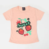 Girls Half Sleeves T-Shirt - Peach, Girls T-Shirts, Chase Value, Chase Value