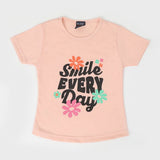 Girls Half Sleeves T-Shirt - Peach, Girls T-Shirts, Chase Value, Chase Value