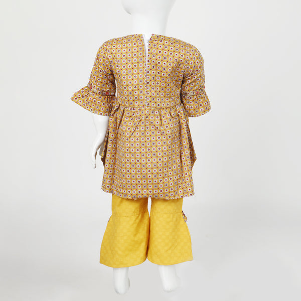 Girls Embroidered Shalwar Suit - Mustard, Girls Shalwar Kameez, Chase Value, Chase Value