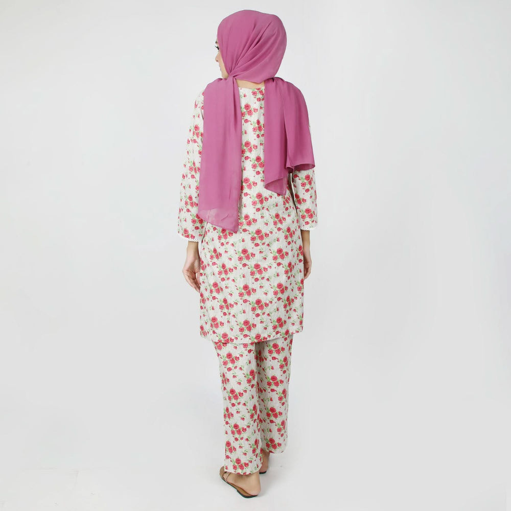 Women's Printed Khaddar Stitched 2pcs Suit - Fawn, Women Shalwar Suits, Chase Value, Chase Value
