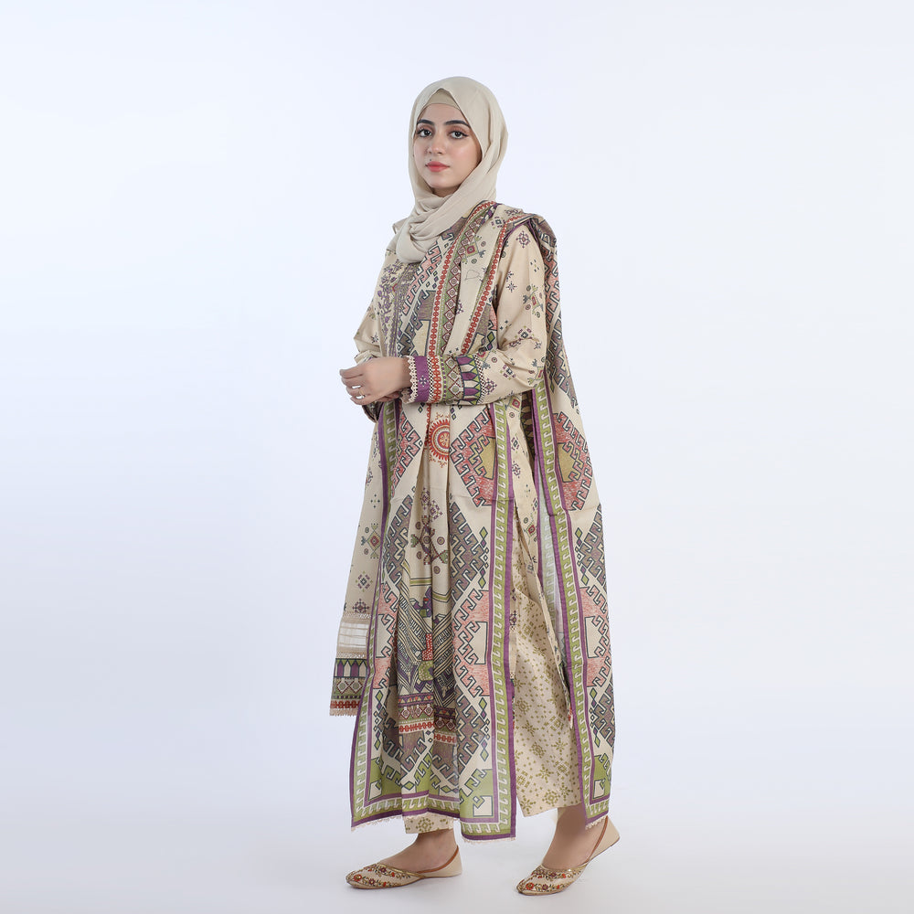 Eminent Women’s Stitched 3-Piece Embroidered Suit – Beige, Women Shalwar Suits, Eminent, Chase Value