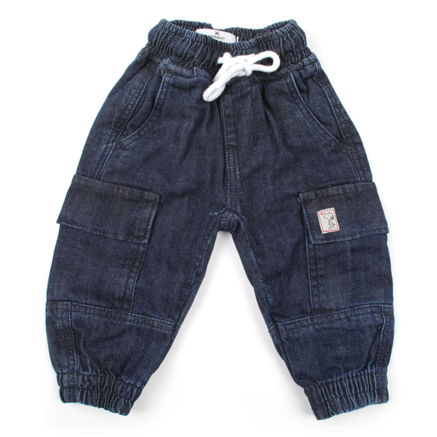 Eminent Newborn Boys Denim Pant - Dark Blue