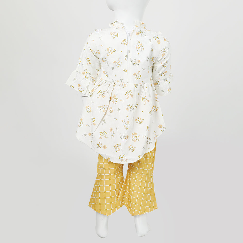 Girls Embroidered Shalwar Suit - Off White, Girls Shalwar Kameez, Chase Value, Chase Value