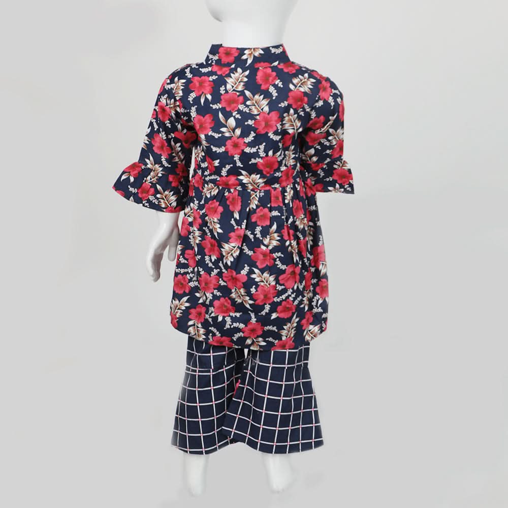 Girls Embroidered Shalwar Suit - Navy Blue, Girls Shalwar Kameez, Chase Value, Chase Value