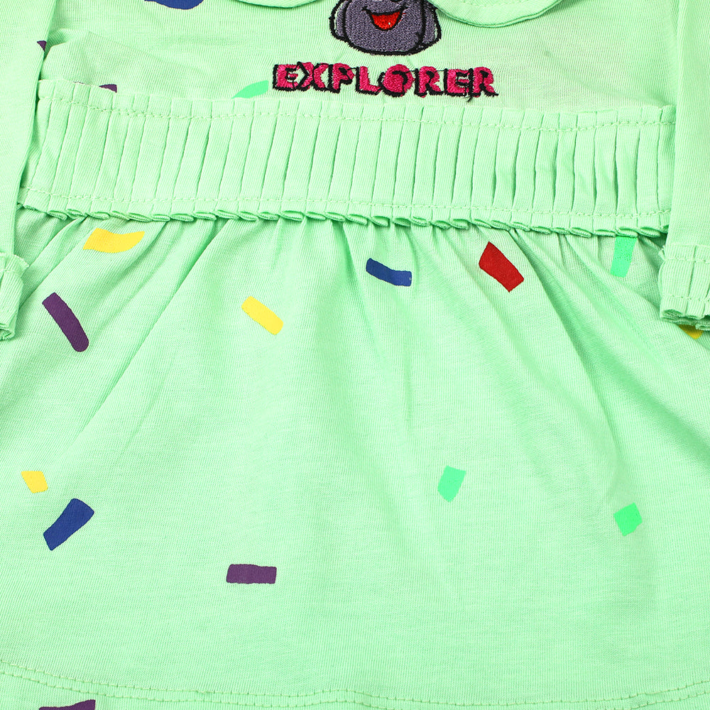 Eminent Newborn Full Sleeves Frock - Sea Green, Newborn Girls Frocks, Eminent, Chase Value