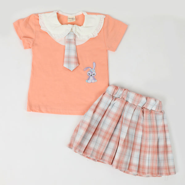 Girls Skirt Suit - Peach, Girls Suits, Chase Value, Chase Value