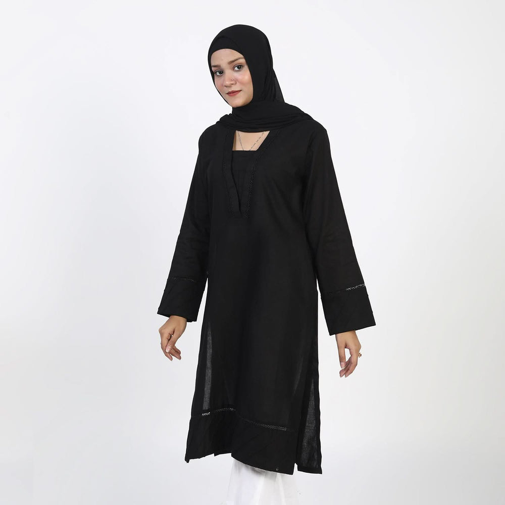 Women's Dyed Kurti - Black, Women Ready Kurtis, Chase Value, Chase Value