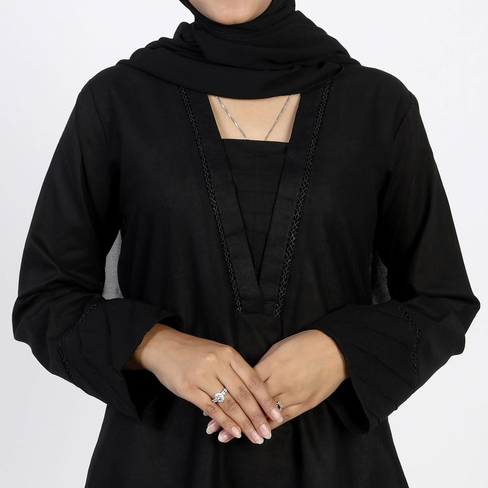 Women's Dyed Kurti - Black, Women Ready Kurtis, Chase Value, Chase Value