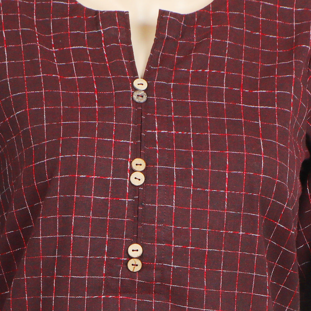 Women's Check Shalwar Suit - Maroon, Women Shalwar Suits, Chase Value, Chase Value