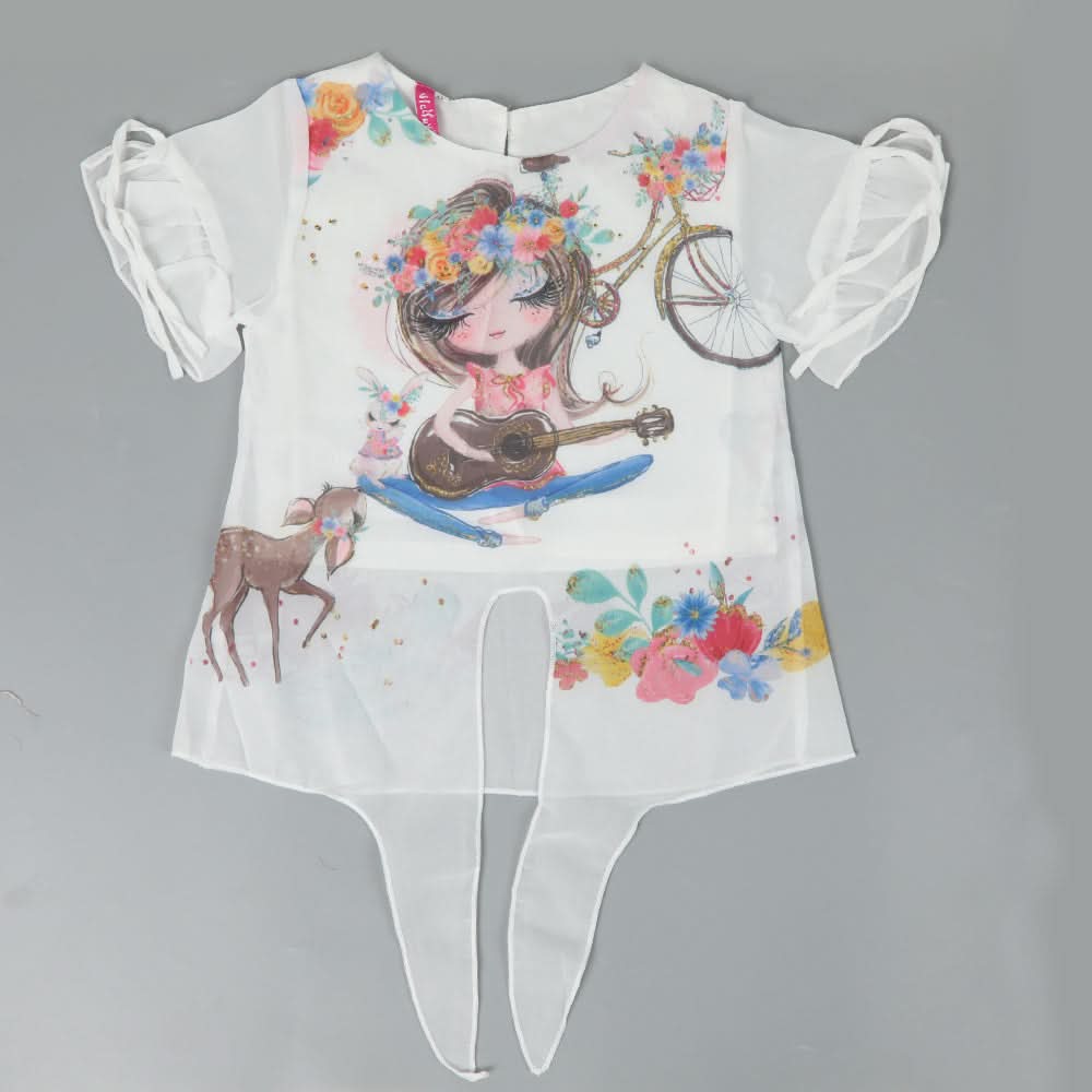Girls Woven Top - White, Girls Tops, Chase Value, Chase Value