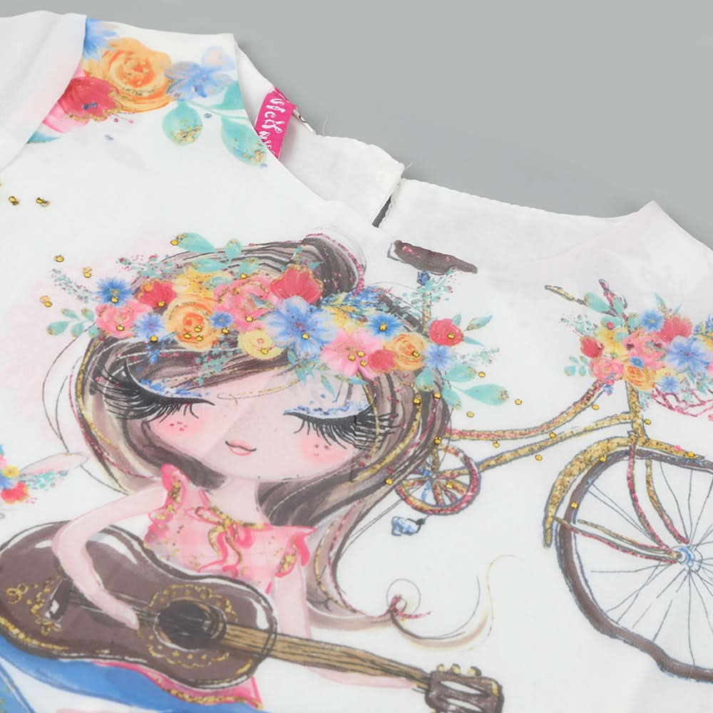 Girls Woven Top - White, Girls Tops, Chase Value, Chase Value