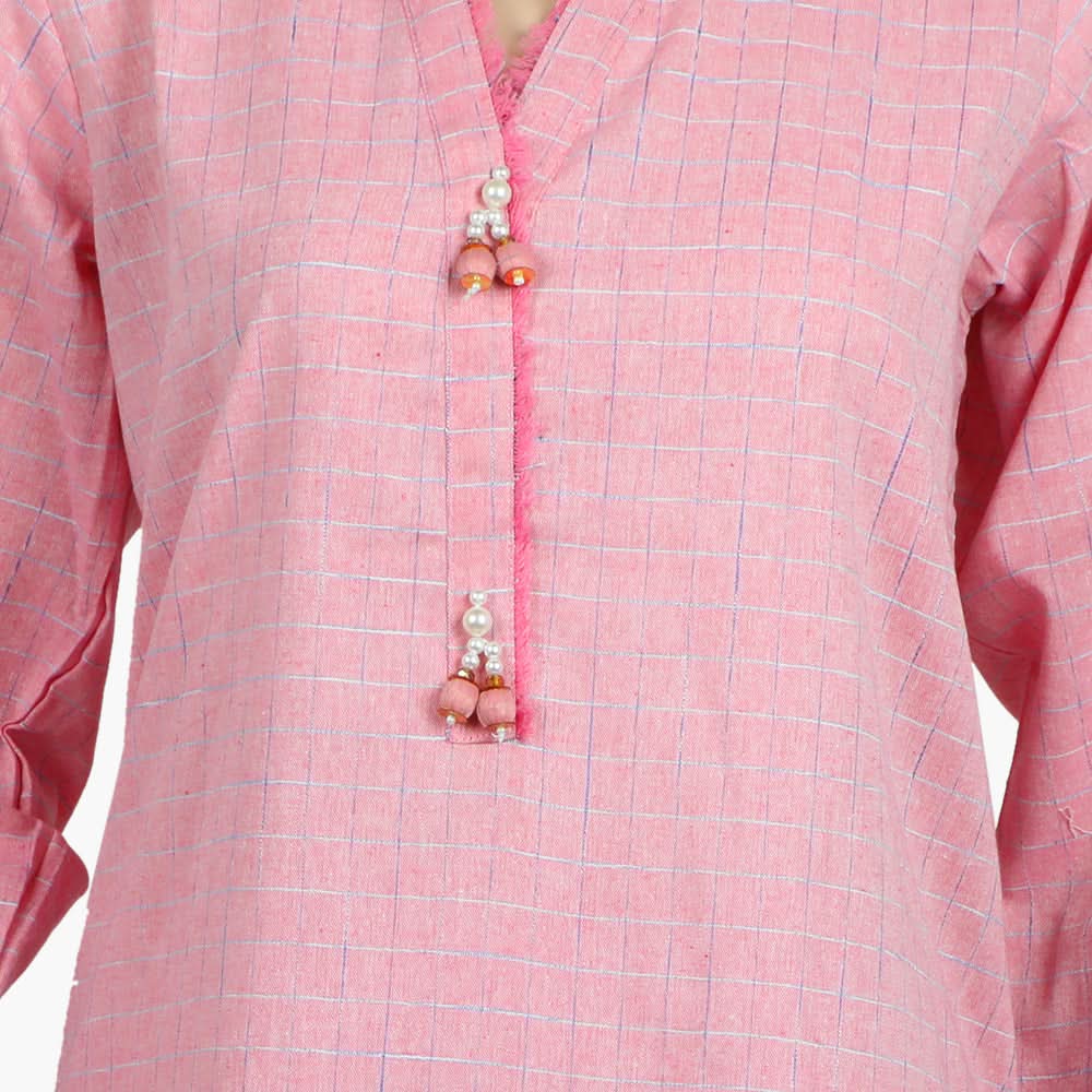 Womens Check Shalwar Suit - Baby Pink, Women Shalwar Suits, Chase Value, Chase Value