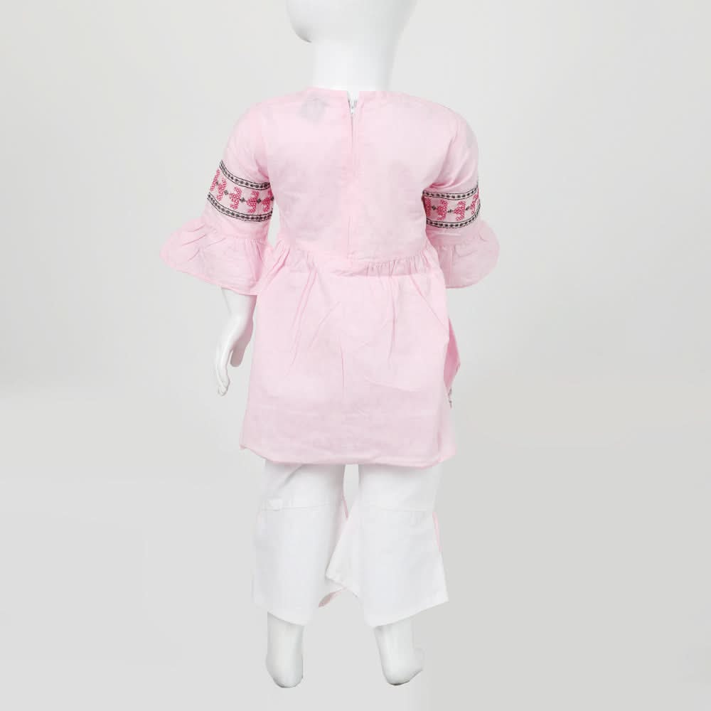 Girls Embroidered Shalwar Suit - Pink, Girls Shalwar Kameez, Chase Value, Chase Value