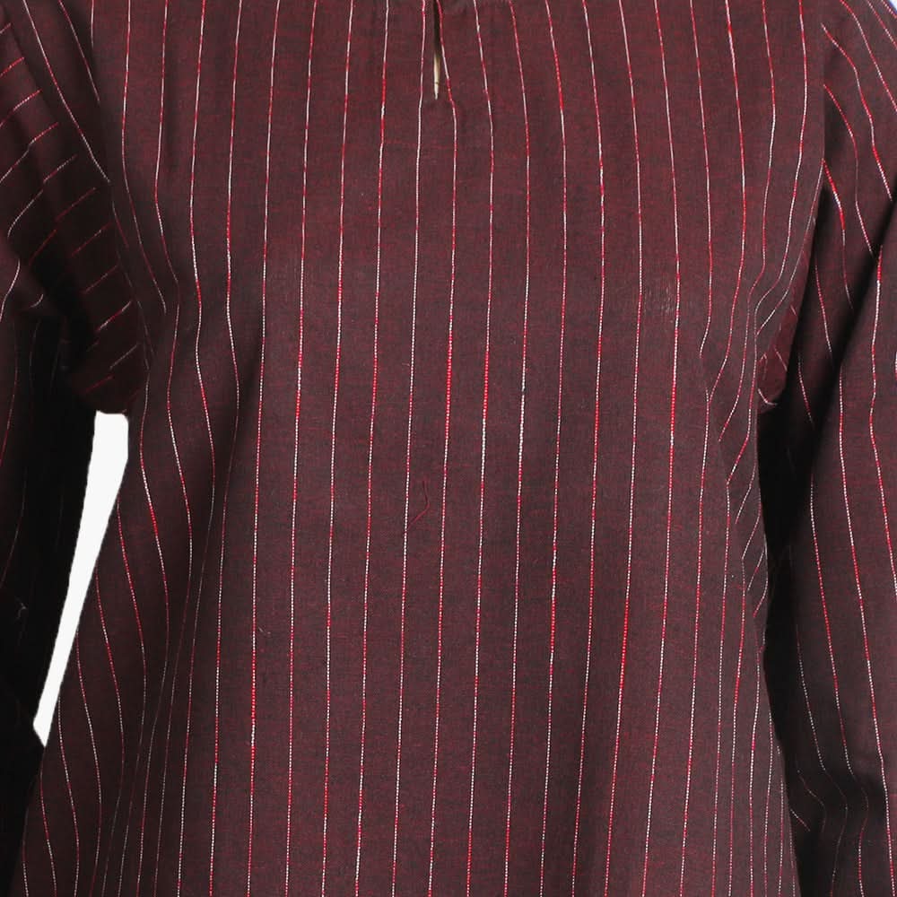 Women's Stripe Shalwar Suit - Maroon, Women Shalwar Suits, Chase Value, Chase Value