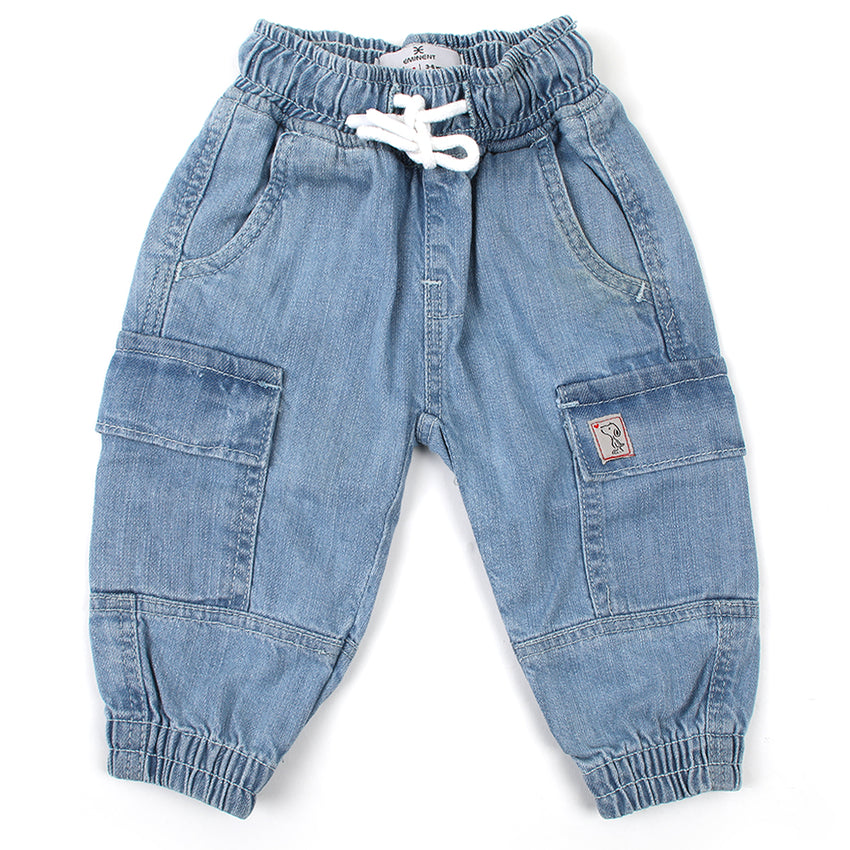 Eminent Newborn Boys Denim Pant - Ice Blue